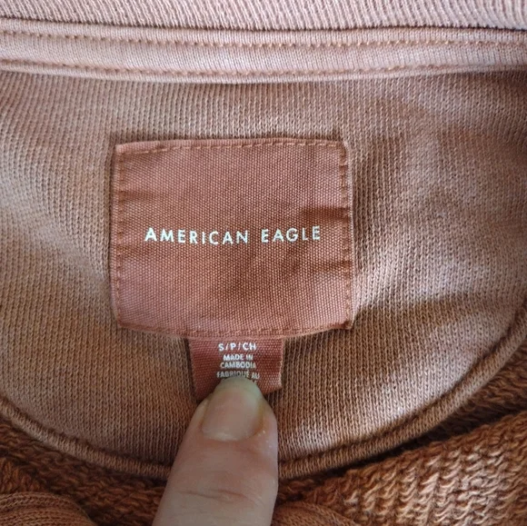 American Eagle Outfitters Henley Crop Boxy Dolam Sleeve Sweater Small - Picture 6 of 9